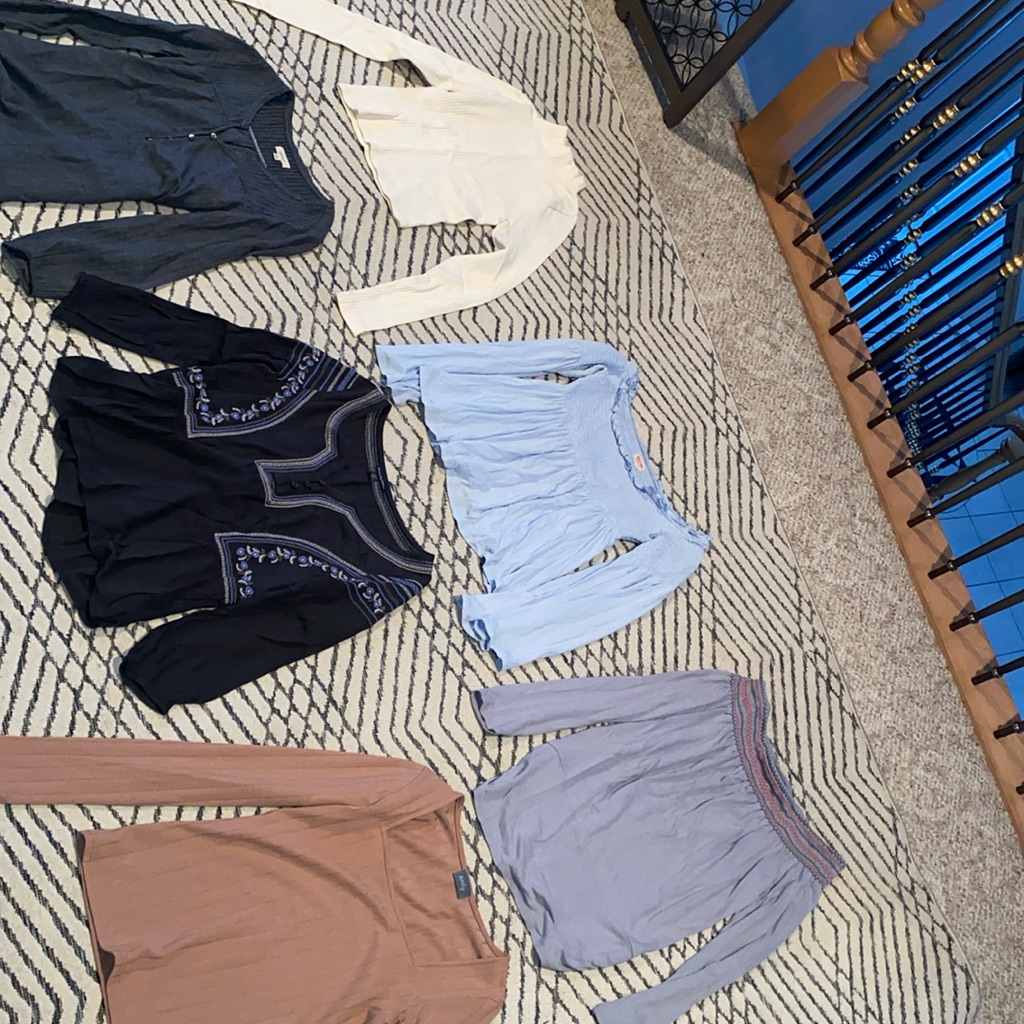 Set Of 6 Long Sleeve Tops (Aerie/Mossimo/Knox Rose/Ae)